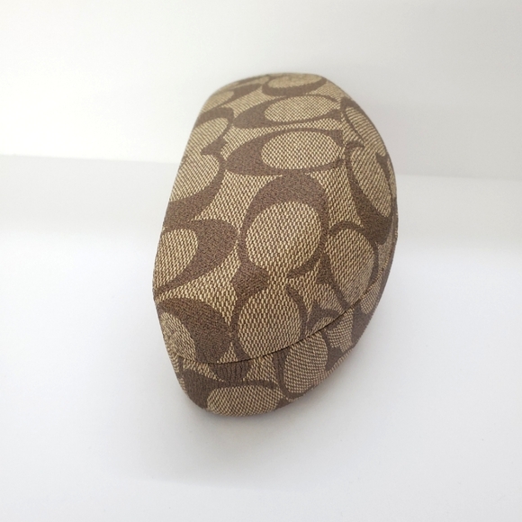 Coach Tan Brown Hard Eyeglasses Case With Matching Glass Cleaner Towel - Picture 6 of 6